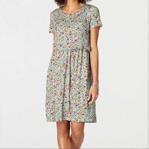 J. Jill Women's LARGE Spring Garden Layered Dress Ditsy Floral Buttery Soft